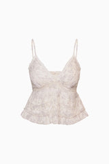 Faelith Lace Printed Cotton Top