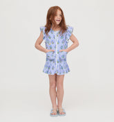 Couturebud The Baby Frankie Beach Dress - Blue Block Print
