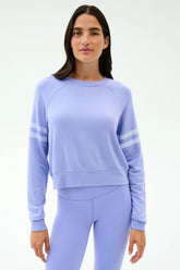 Brooks Stripe Fleece Sweatshirt - Purple Haze/White