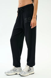Andie Oversized Fleece Varsity 59 Sweatpant - Black/59