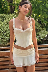 Amelia Corset Lace Up Ruffle Skirt Set