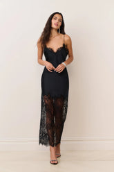 Circe Satin Lace Maxi Dress