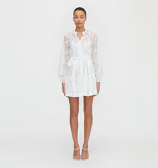 Couturebud The Yara Mini Dress - White Patchwork Organza