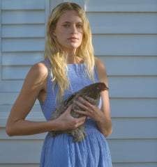CouturebudThe Cosima Nap Dress - Bluebird Tonal Seersucker