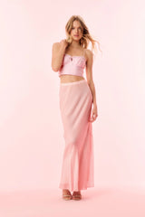 Tesleigh Chiffon Polkadot Maxi Skirt