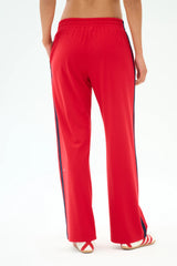 Maxie Rigor Track Pant - Pirate Red/Indigo