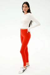 Louise Rib Long Sleeve Crop - White