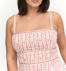 Couturebud The Margot Dress - Pink Emma Stripe