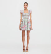 CouturebudThe Charlotte Nap Dress - Green Floral Block Stripe