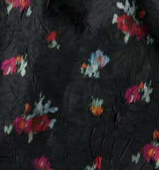 Couturebud The Tiny Lottie Dress - Black Ikat Floral Crushed Taffeta
