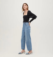 Couturebud The Grace Nap Top - Black Textured Clip Dot