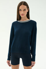 Sonja Fleece Sweatshirt W/ Stripe