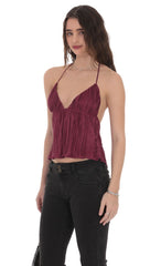 Pleated Babydoll Top in Plum