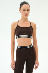 Cali Active Rib Bra - Heather Dark Chocolate