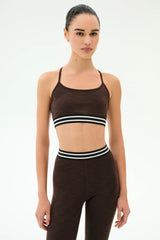 Cali Active Rib Bra - Heather Dark Chocolate