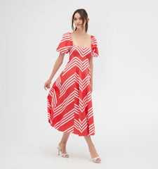 Couturebud The Matilda Dress - Red Stripe