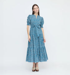 CouturebudThe Yara Dress - Navy Calico Trellis