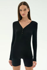 Louise Rib Henley - Black