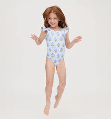Couturebud The Tiny Rosie Swimsuit - Blue Block Print