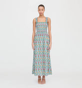 Couturebud The Azalea Maxi Nap Dress - Geranium Stripe