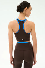 Amber Airweight Bralette - Dark Chocolate/Classic Blue