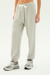 Andie Oversized Fleece Sweatpant - Heather Grey