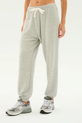Andie Oversized Fleece Sweatpant - Heather Grey