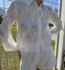 CouturebudThe Celia Top - White Trellis Broderie