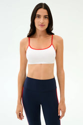 Loren Seamless Bra - White/Lotus Red