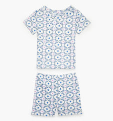 Couturebud The Tiny Short Set - White Cisco Trellis