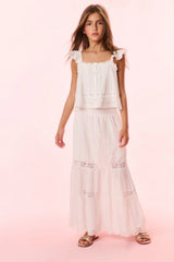 Girls Donella Cotton Lace-Trimmed Skirt