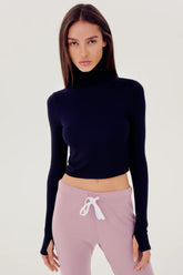 Jackson Rib Cropped Turtleneck