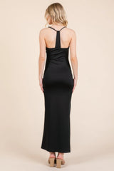 Asymmetry Ruched Double Layered Maxi Dress