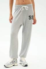 Andie Oversized Fleece Varsity 59 Sweatpant - Heather Grey/59