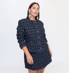 Couturebud The Hallie Skirt - Navy Tweed