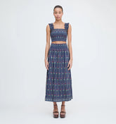 CouturebudThe Delphine Nap Skirt - Navy Trailing Fern
