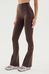 Raquel High Waist Flared Legging - Dark Chocolate