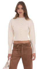 Cream Cinched Knit Cardigan