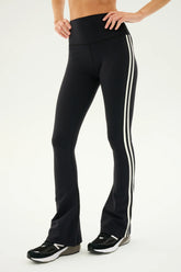 Raquel High Waist Flared Legging - Black/White