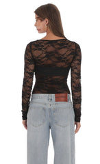 Sheer Lace Top in Black