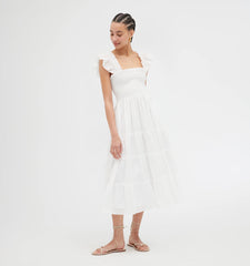 Couturebud The Ellie Nap Dress - White Shadow Stripe
