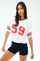 Rex Varsity Jersey V-Neck - White/59