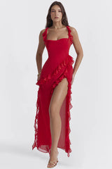 Ariel Cherry Pleated Maxi Dress