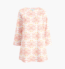 Couturebud The Artemis Dress - Orange Shell Mosaic Cotton