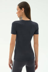 Louise Rib Short Sleeve - Graphite