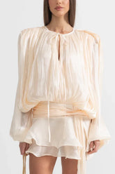 Ruffled Mini Dress With Flowing Silhouette