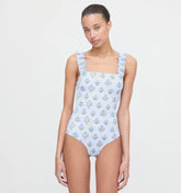 Couturebud The Teagan One Piece - Blue Block Print