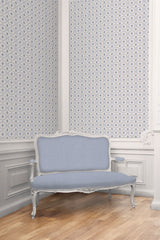 Couturebud Clay Coated Wallpaper - Blue Trellis