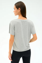 Georgia Jersey V-Neck - Heather Grey