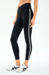 Mia Rigor Legging w/ Stripe - Black/White